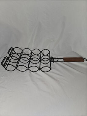 Charcoal Companion Corn Grilling Basket With Rosewood Handle 4 Ears Barbecue
